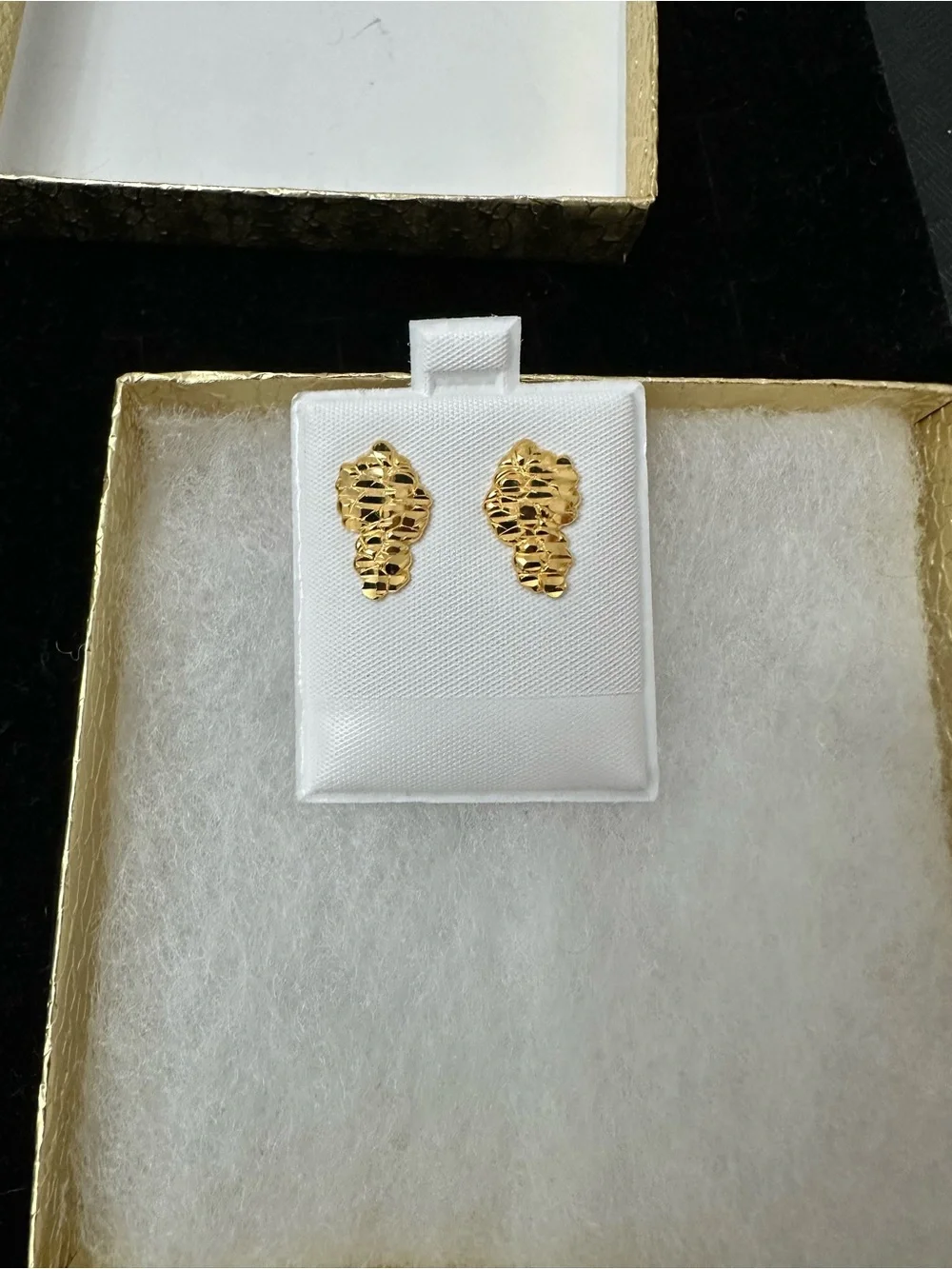 New yellow 925 Sterling silver Nugget Stud Stud Earrings